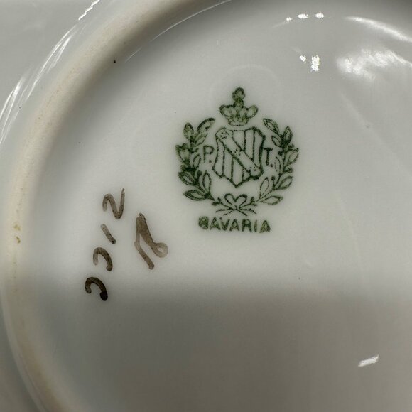 Antique Floral Tray Plate Handles Gold Bavaria Flowers Porcelain Hand Painted - Picture 4 of 11